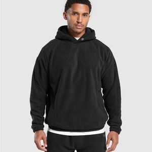 Mens Gymshark Grade Fleece Warm Cozy Soft Hoodie - Black Size Large
